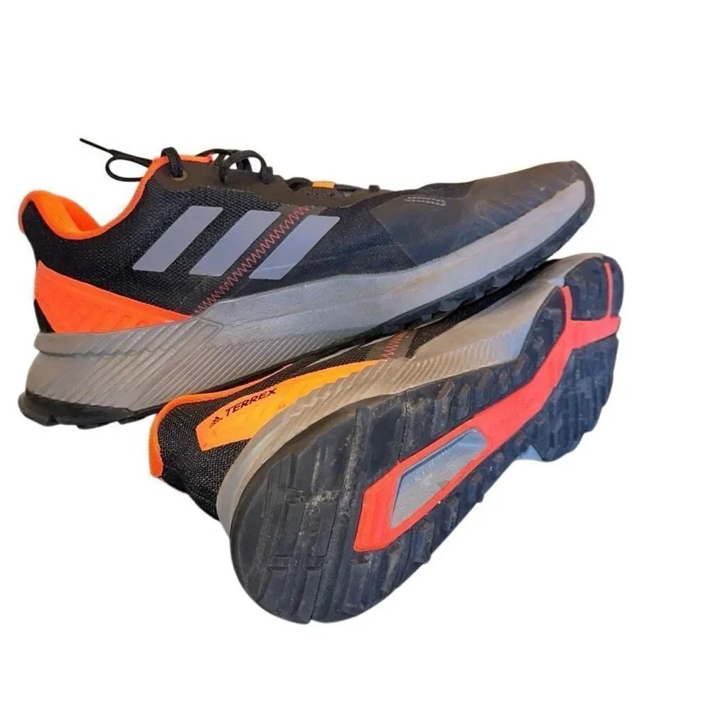 Adidas Terrex Men's Black and Orange Trail Sneakers